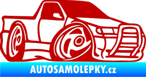 Samolepka Škoda Felicia korba karikatura pravá tmavě červená
