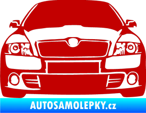 Samolepka Škoda Octavia 2 karikatura  tmavě červená