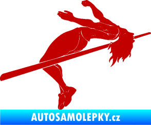 Samolepka Skok do výšky 001 pravá atletika tmavě červená