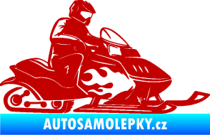 Samolepka Sněžný skútr pravá tmavě červená