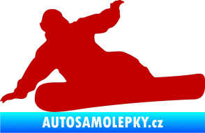 Samolepka Snowboard 001 levá tmavě červená