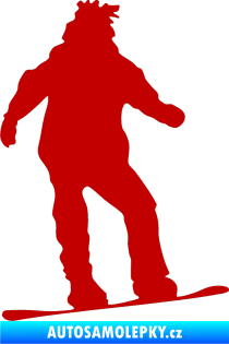 Samolepka Snowboard 008 levá tmavě červená