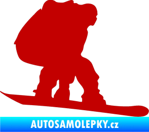 Samolepka Snowboard 010 pravá tmavě červená