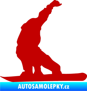Samolepka Snowboard 011 levá tmavě červená