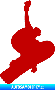 Samolepka Snowboard 012 pravá tmavě červená