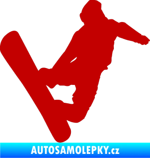 Samolepka Snowboard 020 pravá tmavě červená