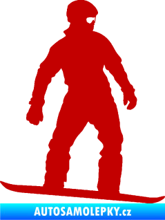 Samolepka Snowboard 024 pravá tmavě červená