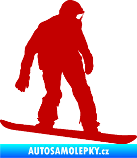 Samolepka Snowboard 027 pravá tmavě červená