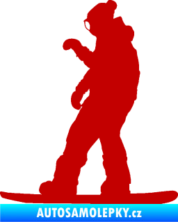 Samolepka Snowboard 028 levá tmavě červená