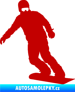 Samolepka Snowboard 029 pravá tmavě červená