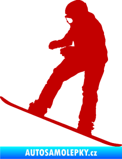 Samolepka Snowboard 030 levá tmavě červená