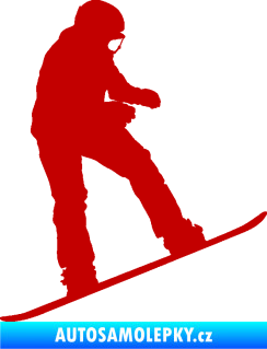 Samolepka Snowboard 030 pravá tmavě červená