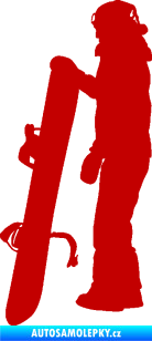 Samolepka Snowboard 032 levá tmavě červená