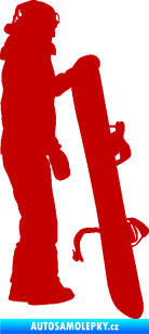 Samolepka Snowboard 032 pravá tmavě červená