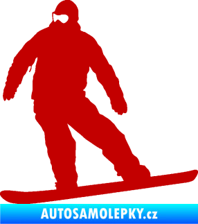 Samolepka Snowboard 034 levá tmavě červená