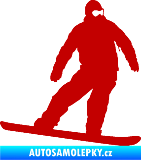 Samolepka Snowboard 034 pravá tmavě červená