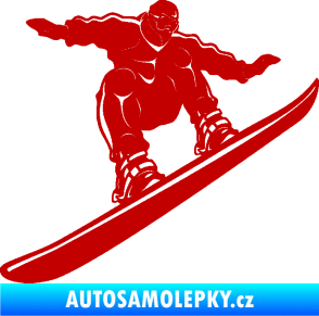 Samolepka Snowboard 038 pravá tmavě červená
