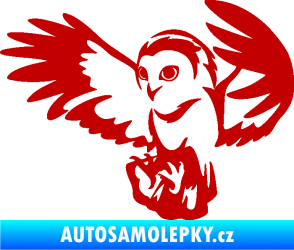 Samolepka Sova 006 levá tmavě červená