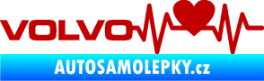 Samolepka Srdeční tep 021 levá Volvo srdcem tmavě červená
