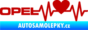 Samolepka Srdeční tep 028 levá Opel tmavě červená