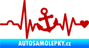 Samolepka Srdeční tep 031 levá kotva tmavě červená