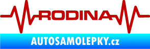 Samolepka Srdeční tep 032 rodina tmavě červená