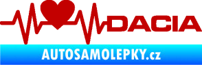 Samolepka Srdeční tep 045 pravá Dacia tmavě červená