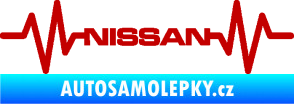 Samolepka Srdeční tep 051 Nissan tmavě červená