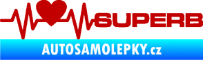 Samolepka Srdeční tep 072 pravá Superb tmavě červená
