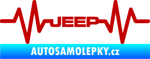 Samolepka Srdeční tep 081 Jeep tmavě červená