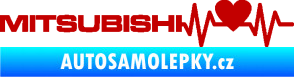 Samolepka Srdeční tep 082 levá Mitsubishi tmavě červená