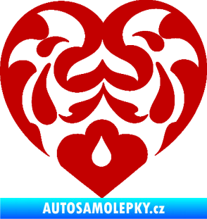 Samolepka Srdíčko 007 tmavě červená