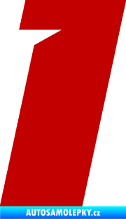 Samolepka Startovní číslo 1 typ 6 tmavě červená