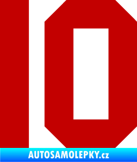 Samolepka Startovní číslo 10 tmavě červená