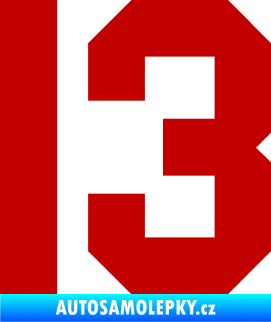 Samolepka Startovní číslo 13 tmavě červená