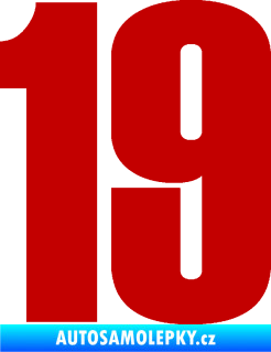 Samolepka Startovní číslo 19 typ 2      tmavě červená