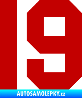 Samolepka Startovní číslo 19 tmavě červená