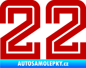 Samolepka Startovní číslo 22 typ 7 tmavě červená
