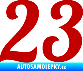 Samolepka Startovní číslo 23 typ 3  tmavě červená