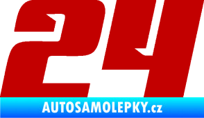 Samolepka Startovní číslo 24 typ 6 tmavě červená