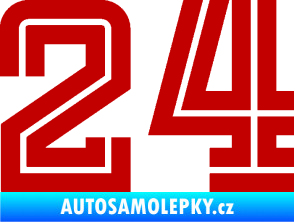 Samolepka Startovní číslo 24 typ 7 tmavě červená