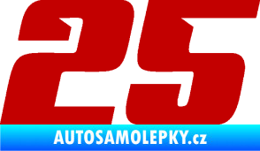 Samolepka Startovní číslo 25 typ 6 tmavě červená