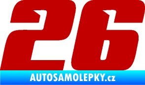 Samolepka Startovní číslo 26 typ 6 tmavě červená