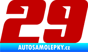 Samolepka Startovní číslo 29 typ 6 tmavě červená