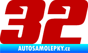 Samolepka Startovní číslo 32 typ 6 tmavě červená