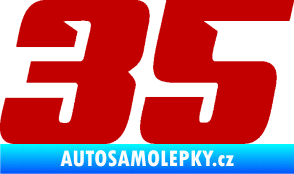 Samolepka Startovní číslo 35 typ 6 tmavě červená
