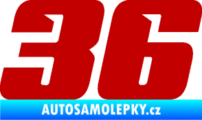 Samolepka Startovní číslo 36 typ 6 tmavě červená