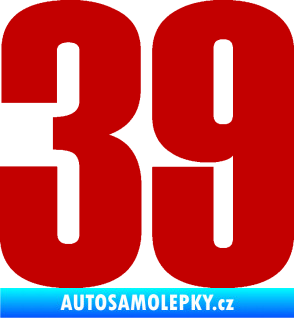 Samolepka Startovní číslo 39 typ 2      tmavě červená