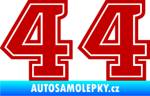 Samolepka Startovní číslo 44 typ 5 tmavě červená