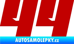 Samolepka Startovní číslo 44 typ 6 tmavě červená